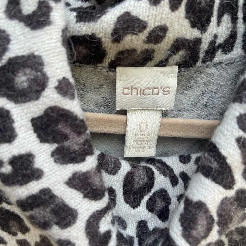 Chico's Animal Print Cowl Neck Sweater - Picture 2 of 8